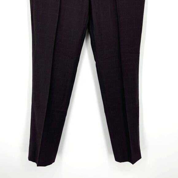 Ted Baker London Debonair Check Wool Trousers Dark Red Men's 36L NWT - Picture 5 of 8
